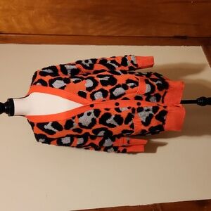 Torrid Neon Animal Print Cardigan Sweater Size 12/14 New Without Tags